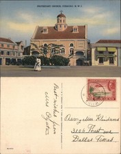 Curacao Street View Protestant Church L. Reck Fotohandel Sunny Isle 15c stamp