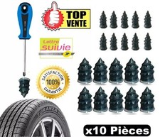 Kit de Réparation Crevaison Pneu 10 Pièces Voiture Moto Auto Quad Pneus Agricole