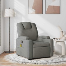 Fauteuil de Massage Inclinable Chaise Siège Salon Vert Foncé Tissu vidaXL