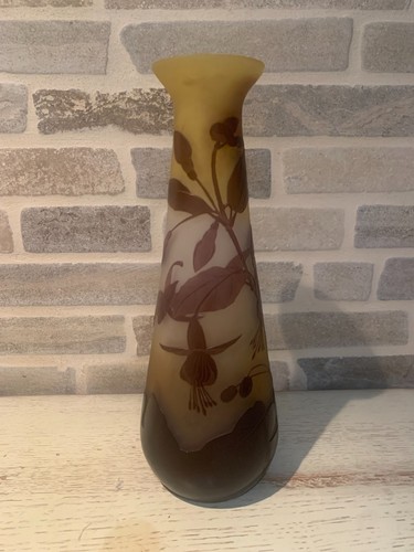 Vase gallé décor feuilles - décor,
