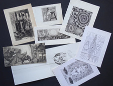 Lot de 8 gravures modernes et