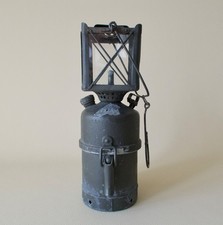 1940s Vintage PUNKER 80 carbide lantern for Swedish Military, acetylene lamp