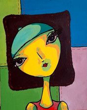 Artiste B . JOST acrylique carton encollé  2025 30 x 24 ref Artmajeur côté AKOUN