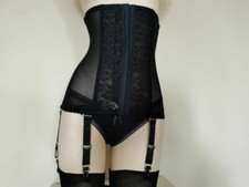 Sexy Lace Waist Cincher Corset Shaper Removable Garter Belt 6 Straps Metal Clip 