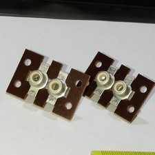 Prise double RCA femelle châssis NOS  Bakélite  2 pieces      E10/43/10