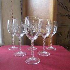 6 Red Crystal Wine Glasses Flory Model Epi A