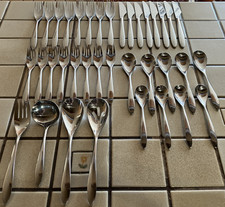INTERNATIONAL STAINLESS MCM LUCERNE SCANDINAVIAN DANISH DESIGN 37 PIECE SET