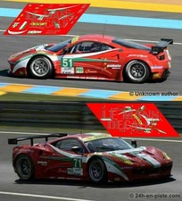 Décals Ferrari 458 Italia Le Mans 2012 1:32 1:43 1:24 1:18 1:64 1:87...