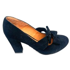 CHIE by CHIE MIHARA 39 / 9 mary jane pumps suede Bows Heels Black Block Heel