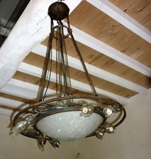 Superbe Lustre Art deco Muller