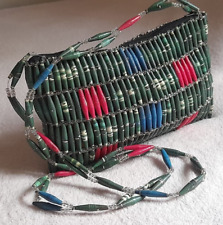 African handmade paper Bead multicolor crossbody bag