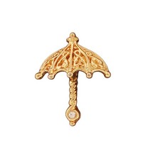 Vintage Gold Filigree Umbrella Parasol Pin