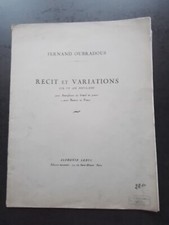 PARTITION  PIANO BASSON  RECIT ET VARIATIONS SUR UN AIR POUPLAIRE / F OUBRADOUS