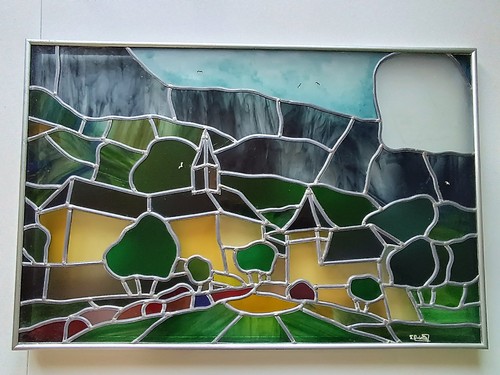 Tableau vitrail encadré - tableau,