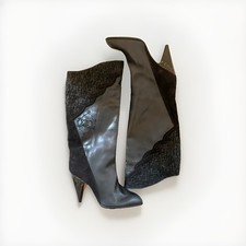 Bottes En Cuir Souple Noir- Made In Italy- Taille 41