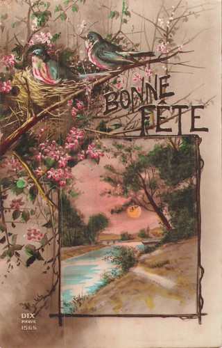 Illustree bonne fete cadre - cp,