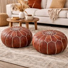 set of 2 Moroccan pouf- brown