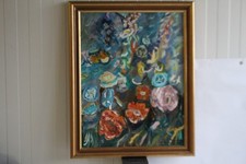 CHARREY Flowers 1992 Pink Oil Painting (35793)