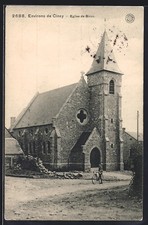 Old postcard Ciney, L ́Église de Biron 1914 