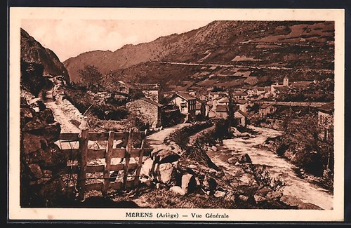 Cpa mérens vue générale du - mérens,,