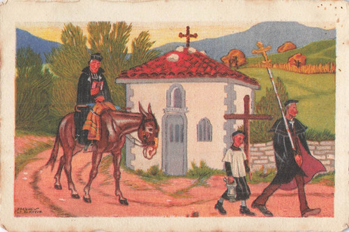 Illustree signee jacques le - cp,