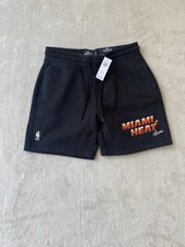 Hollister x NBA Terry Sweat Shorts Miami Heat Spell-out Black Men's Small NWT
