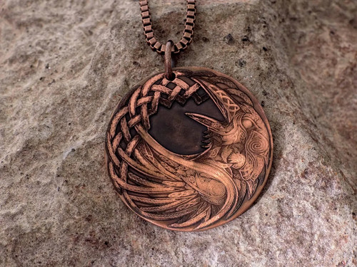 Corbeau viking pendentif - corbeau, –