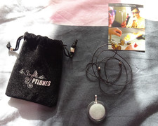 Pendentif verre soufflé cachou medium billes cristal + cordelette PYLONES bijou