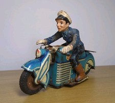 Vintage Gama 126 Police Motorcycle Motorbike US Zone West Germany Tin Friction