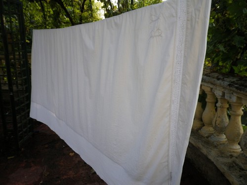 Grand drap blanc vintage en - drap,