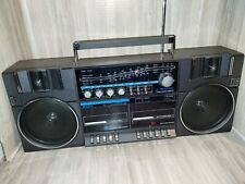 Rising RC1616 Boom box Radio Double Cassette Player- Radio Works Rare Vtg 