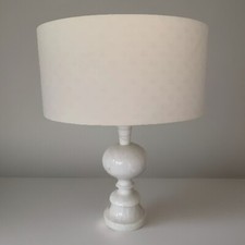 Large white alabaster lamp Carrara marble shape 60’s original lampshade