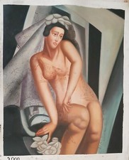 Cadre De Lampike Peint À La Main Huile Sur Toile Faux D'Auteur CM 50X60 CANVAS.