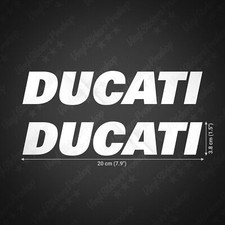 2 Stickers Compatibles Ducati Blanc 20 cm customisation moto autocollant déco
