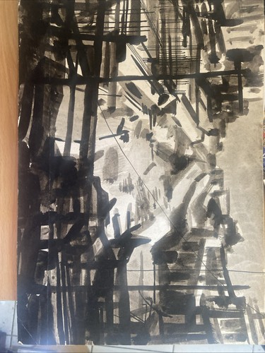Monochrome chaos watercolor - monochrome, 35