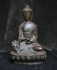 8.4" Bouddhisme chinois Cuivre Menla Médecine Bouddha Statue de Dieu Médical