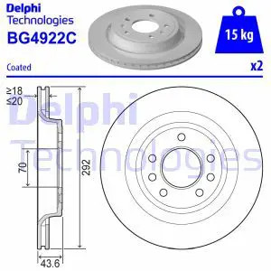 Disque frein ventilé - 2x,