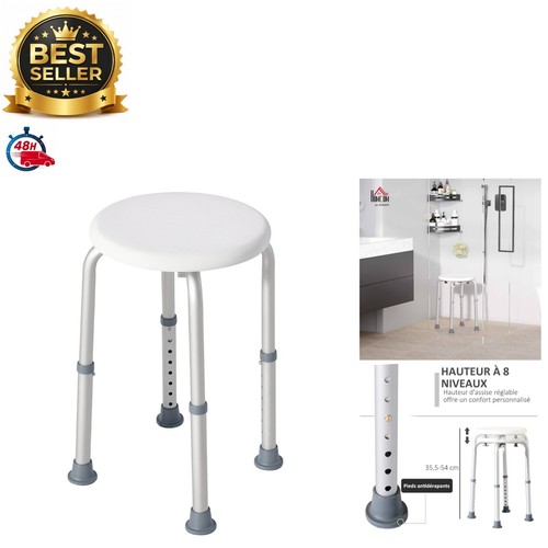 Homcom tabouret douche - tabouret, de