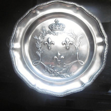 assiette etain d'art- 850 gr