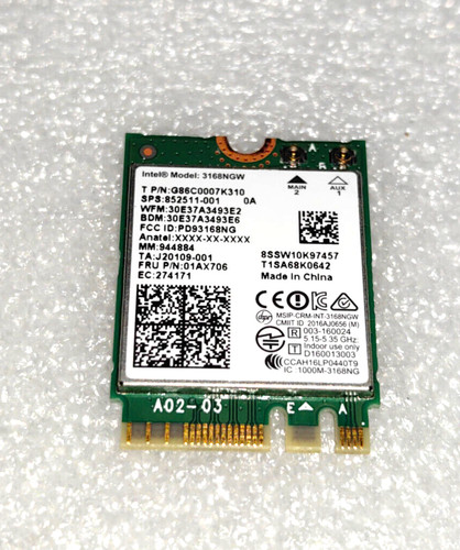 Carte wifi intel 3168ngw pour - ,