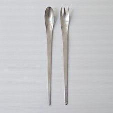 COUVERTS A SALADE VINTAGE SCANDINAVE 1970 DE ARNE JACOBSEN GEORG JENSEN DENMARK