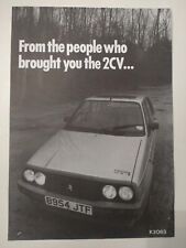 Citroen Visa GTi Performance Car Magazine Review B&W A4 Sheet Flyer August 1985