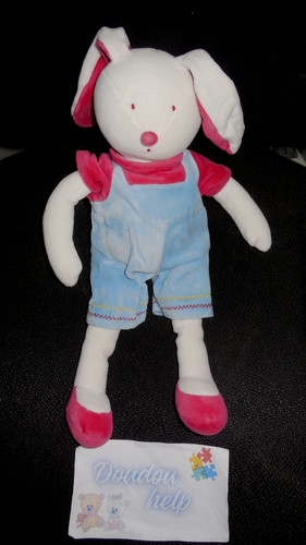 Doudou peluche lapin rose - doudou,