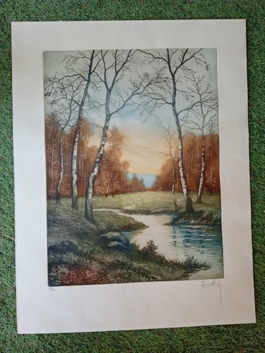 Ancienne gravure bord - ancienne, l'eau