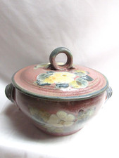 Jacquely Lumsden Waterloo Studio Art Pottery Lidded Soup Tureen Casserole Floral