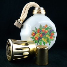 Rare Antique PARIS SHEPHERD LAMP, Porcelain ARTORIA LIMOGES "Mimosa, Lilac..."