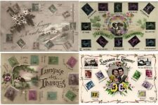 LANGUAGE de TIMBRES STAMPS, 41 Old Postcards Mostly Pre-1940 (L6722)