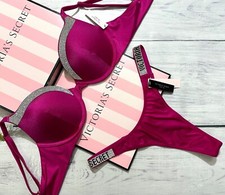 Ensemble De Thong Push-Up Avec Brillance Très Sexy De VICTORIA'S SECRET Rose