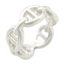 Bague HERMES Chaîne d'Ancre Enchainee Argent 925 Femme Occasion Taille US...