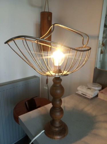 Lampe corbeille recup vintage - recup,